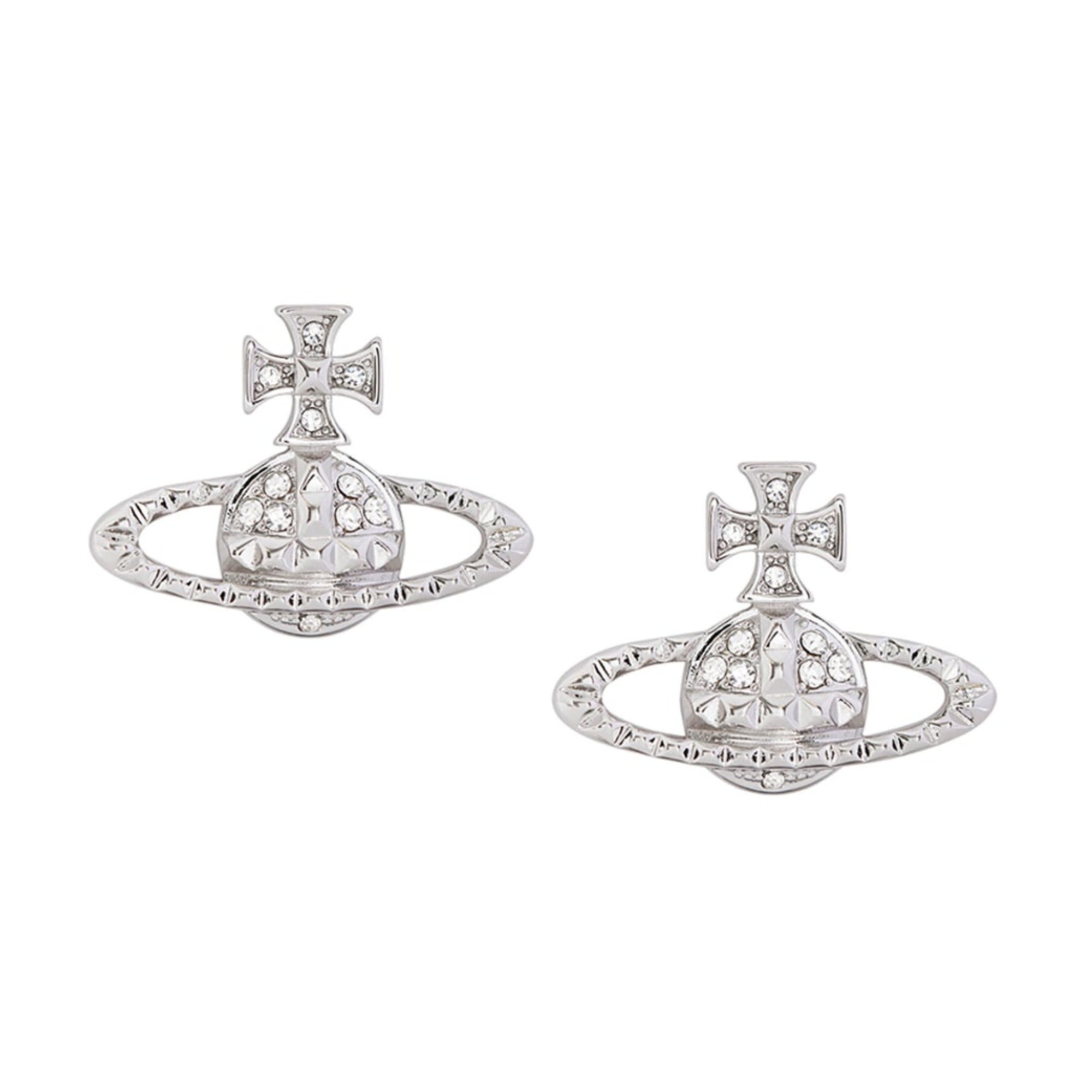 VIVIENNE WESTWOOD MAYFAIR BAS RELIEF EARRINGS SILVER