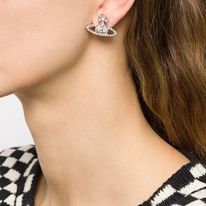 VIVIENNE WESTWOOD VIVIENNE WESTWOOD MAYFAIR BAS RELIEF ORB EARRINGS SILVER