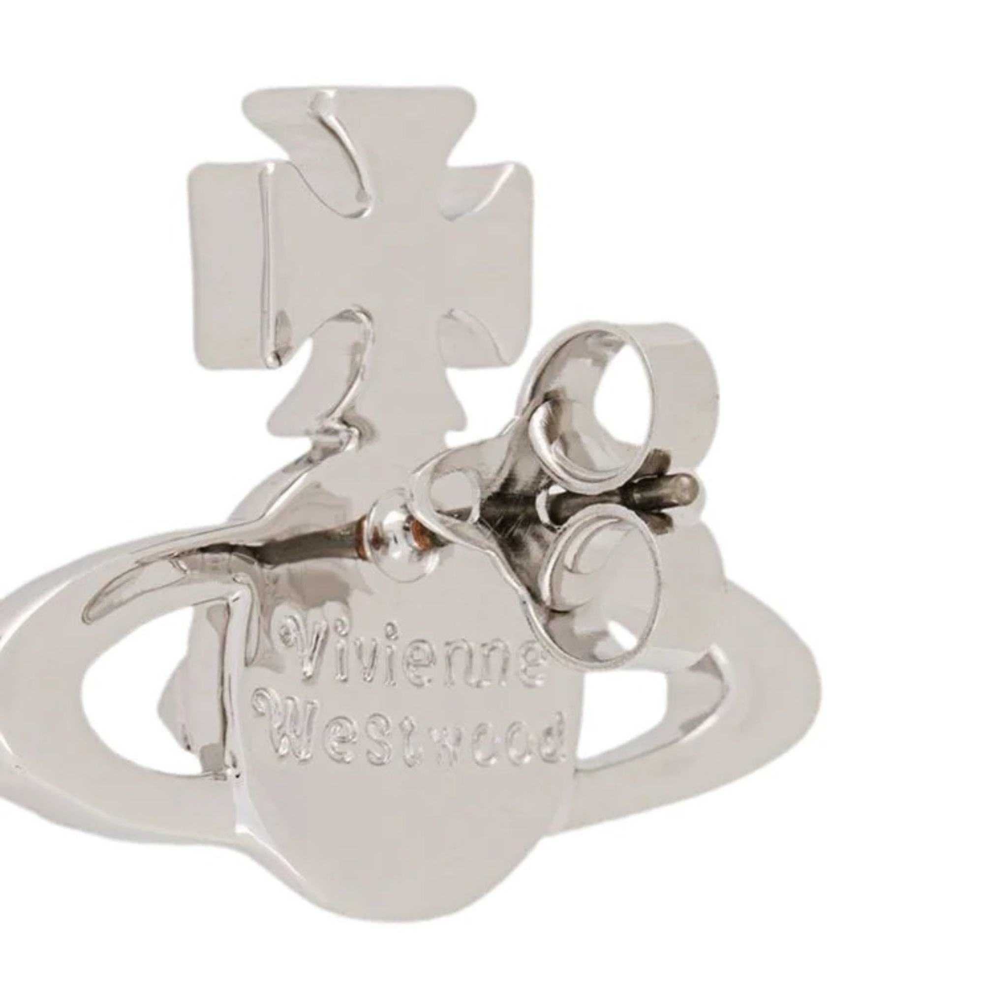 VIVIENNE WESTWOOD VIVIENNE WESTWOOD MAYFAIR BAS RELIEF ORB EARRINGS SILVER