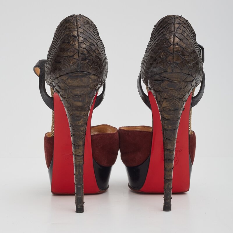 CHRISTIAN LOUBOUTIN Size 8 BIANCA Nude Platform Heels Pumps Shoes 38.5 Eur  | eBay