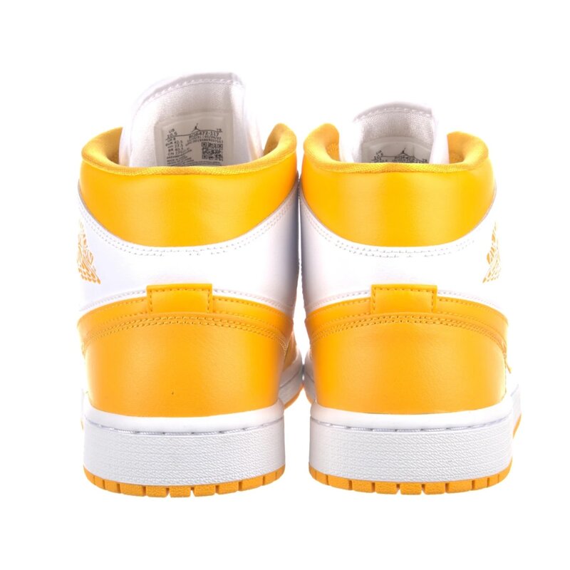 NIKE NIKE JORDAN 1 MID WHITE UNIVERSITY GOLD SNEAKERS (10.5 US)
