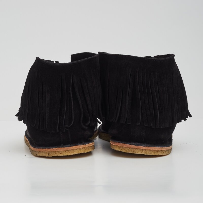 SAINT LAURENT FRINGED SUEDE BLACK DESERT BOOTIES (43 | US10 MENS)