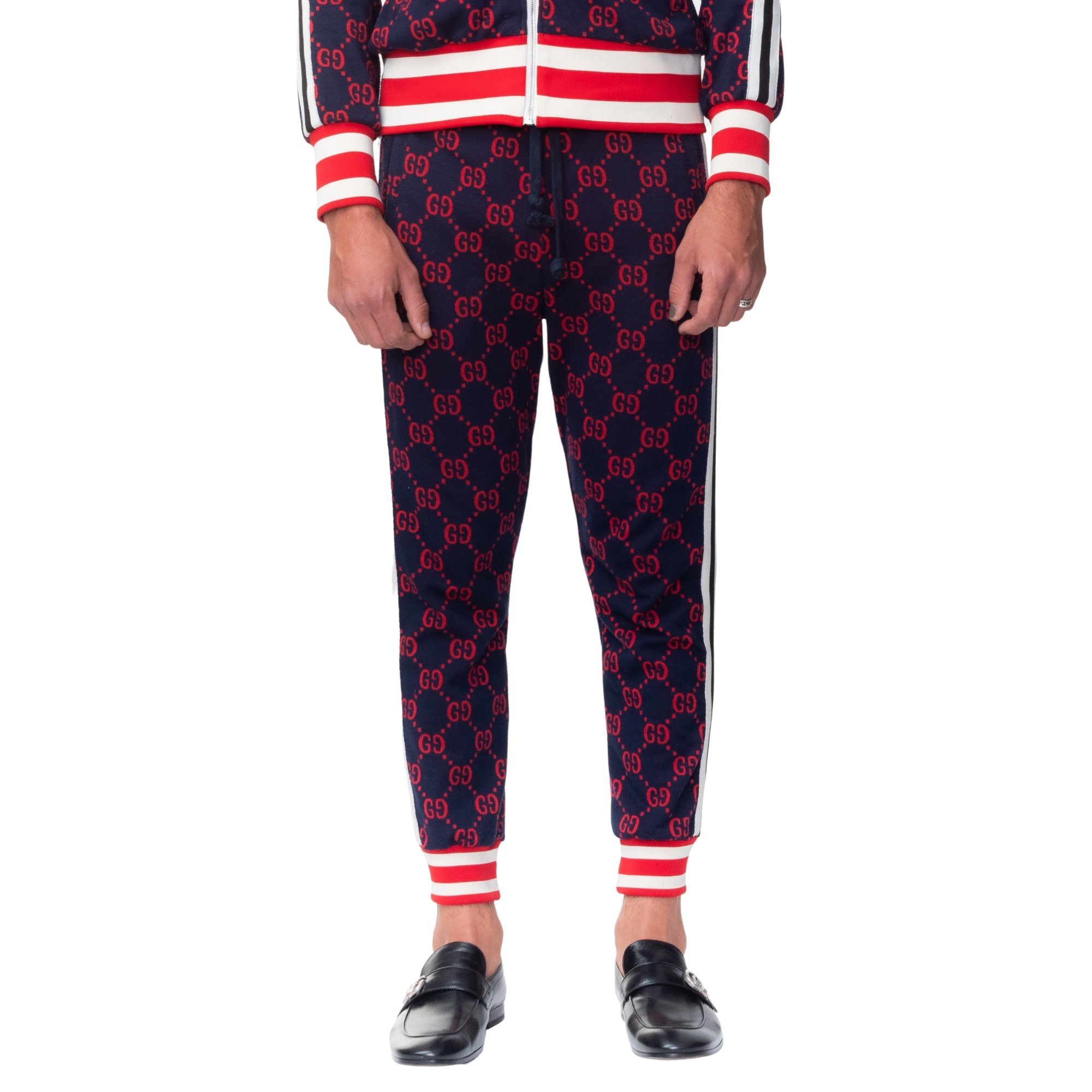 LOUIS VUITTON Red Monogram Jogging Pants In Technical Cotton