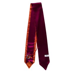 CHRISTIAN DIOR DIOR VINTAGE PEARL EMBELLISHED PURPLE ORANGE SILK SCARF