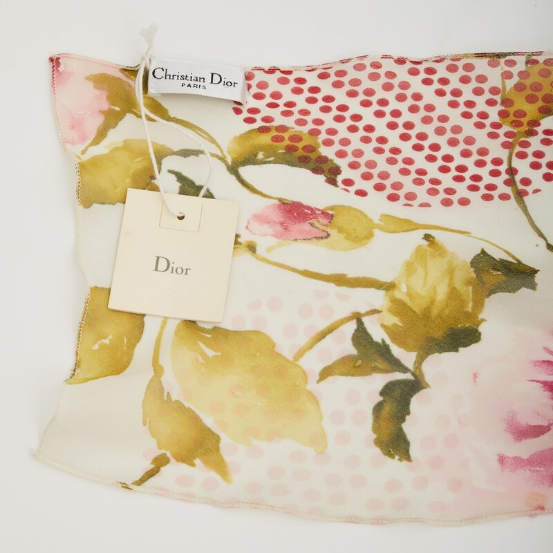 CHRISTIAN DIOR DIOR VINTAGE SEQUIN EMBELLISHED FLORAL PAILLETTE SCARF