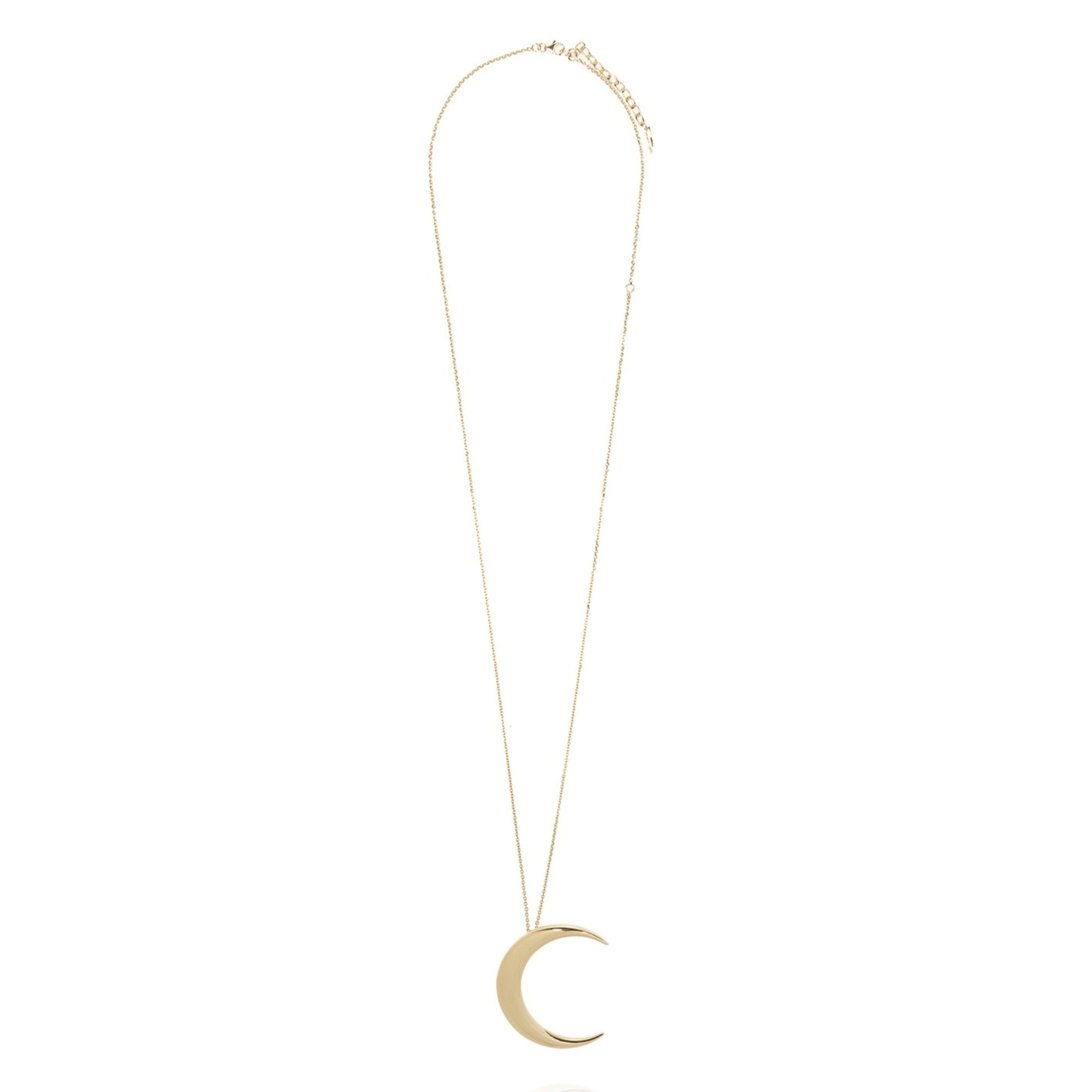 SAINT LAURENT MOON PENDANT GOLD TONE NECKLACE (622692)