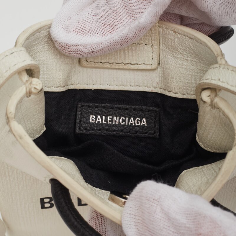 BALENCIAGA CALFSKIN LOGO SHOPPING PHONE HOLDER BAG