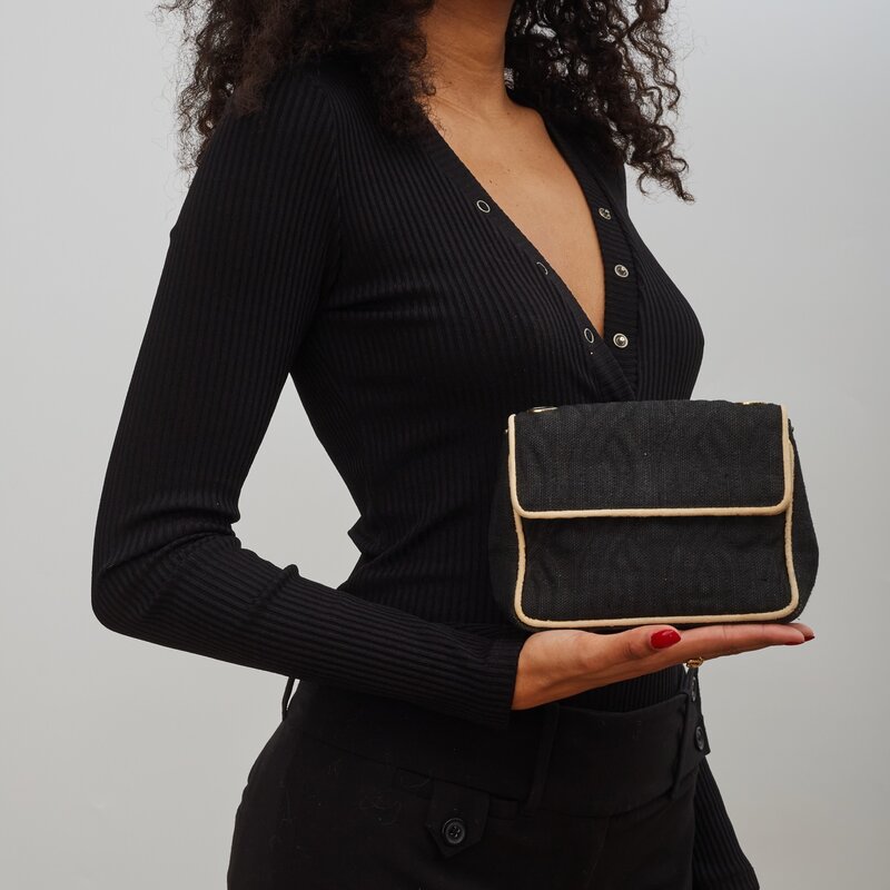 FENDI VINTAGE FUSILI PASTA BLACK CROSSBODY BAG CRTBLNCHSHP