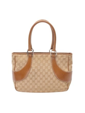 GUCCI MONOGRAM MEDIUM HASLER TOTE DARK BROWN (137385) - CRTBLNCHSHP