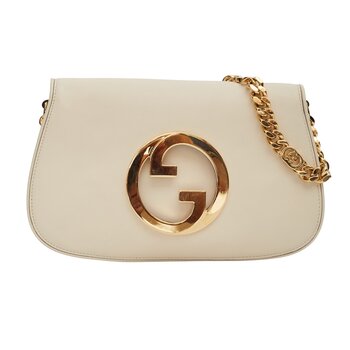 GUCCI GUCCI WHITE LEATHER BLONDIE SHOULDER BAG (699268)