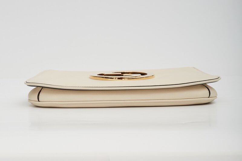 GUCCI GUCCI WHITE LEATHER BLONDIE SHOULDER BAG (699268)