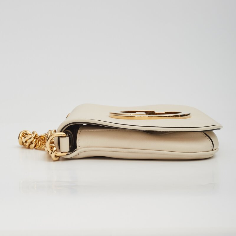 GUCCI GUCCI WHITE LEATHER BLONDIE SHOULDER BAG (699268)