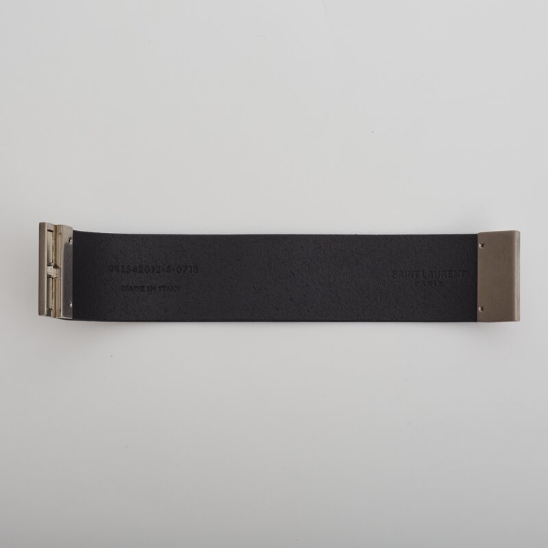 SAINT LAURENT SAINT LAURENT BROWN LEATHER BRACELET CUFF (542012)