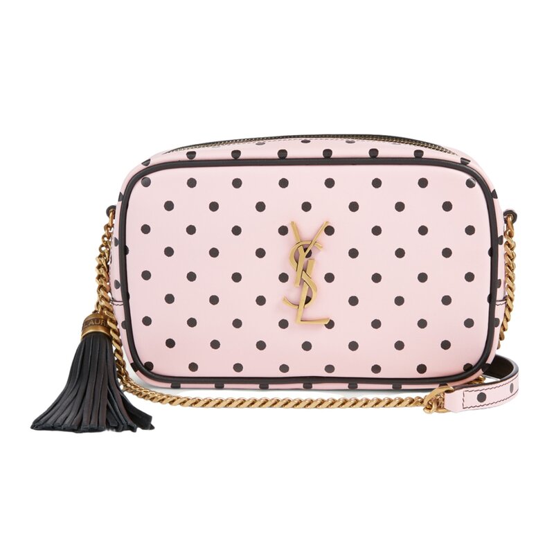 SAINT LAURENT POLKA DOT PINK MINI LOU CAMERA BAG LIMITED EDITION