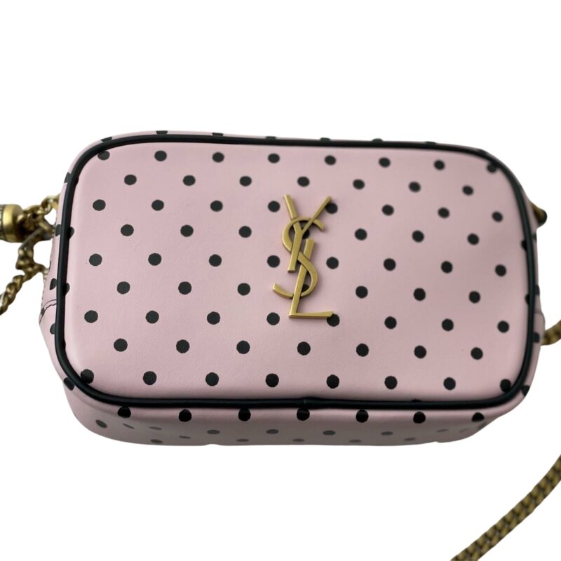 SAINT LAURENT POLKA DOT PINK MINI LOU CAMERA BAG LIMITED EDITION