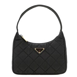 PRADA PRADA RE-EDITON MINI QUILTED BLACK NYLON SHOULDER BAG GOLD HARDWARE