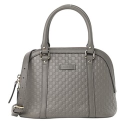 GUCCI GUCCI MICROGUCCISSIMA LEATHER MINI DOME BAG GREY
