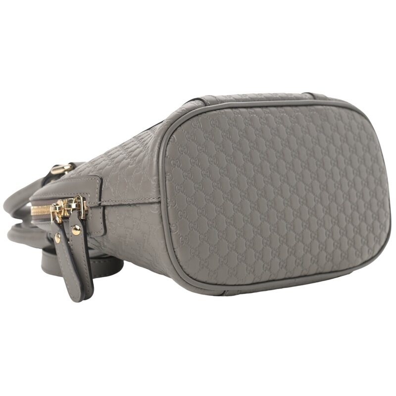 GUCCI GUCCI MICROGUCCISSIMA LEATHER MINI DOME BAG GREY