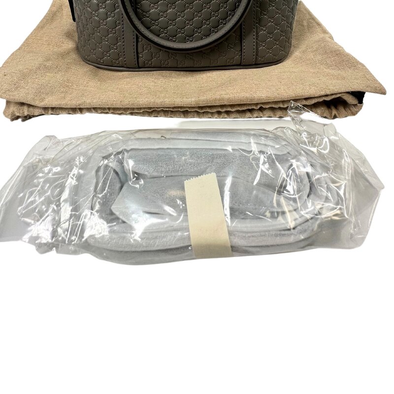 GUCCI GUCCI MICROGUCCISSIMA LEATHER MINI DOME BAG GREY
