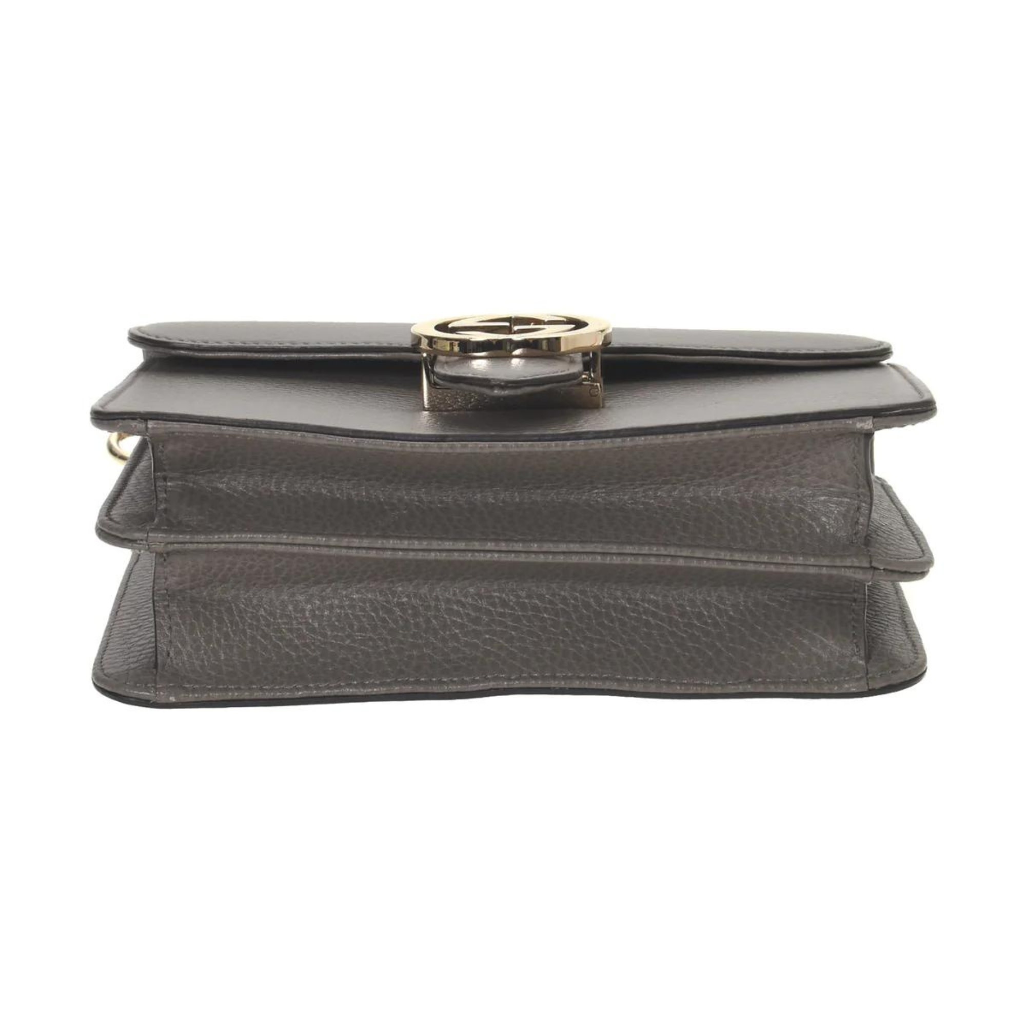 Gucci Interlocking BLACK Marmont Leather Silver Handbag Italy Chain 510304  NEW: Handbags