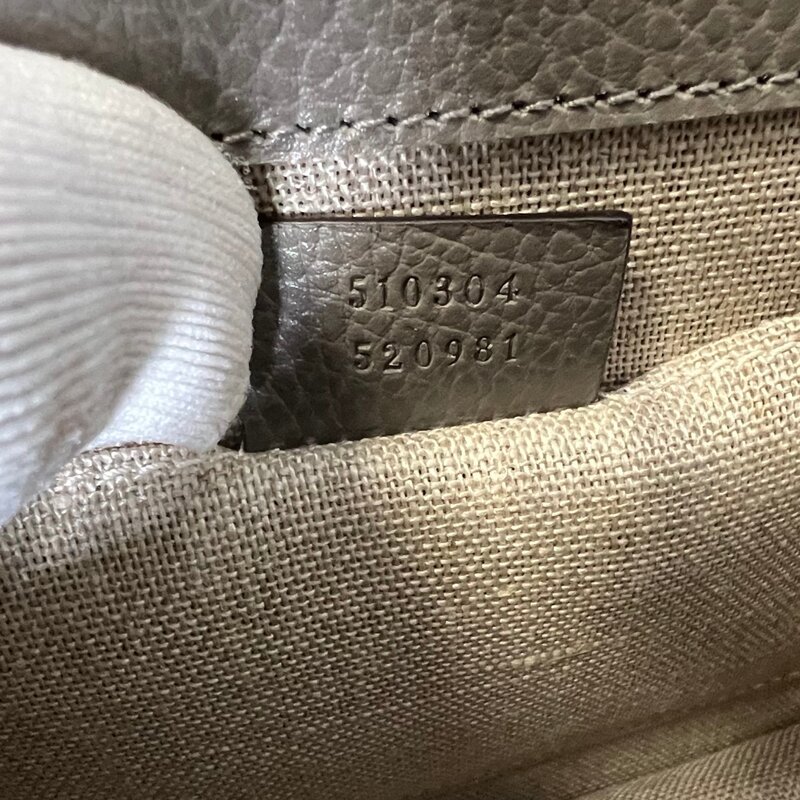 GUCCI GUCCI DOLLAR CALFSKIN INTERLOCKING GG SHOULDER BAG SMALL GREY