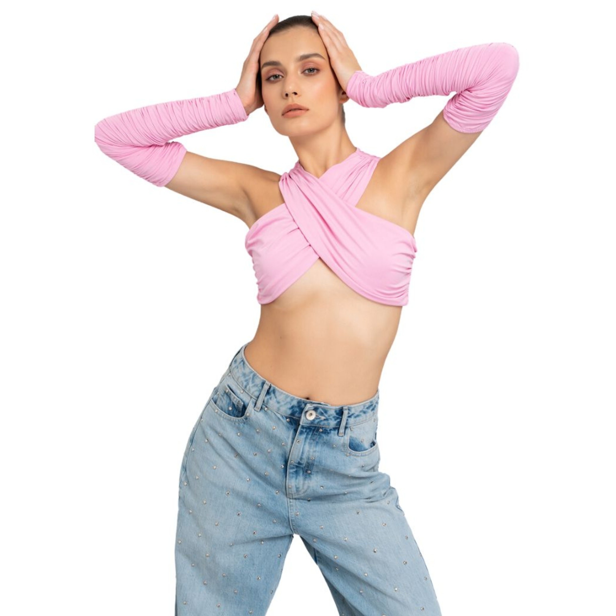 CRTBLNCHSHP NEW PINK CROSS MINI TOP WITH GLOVES