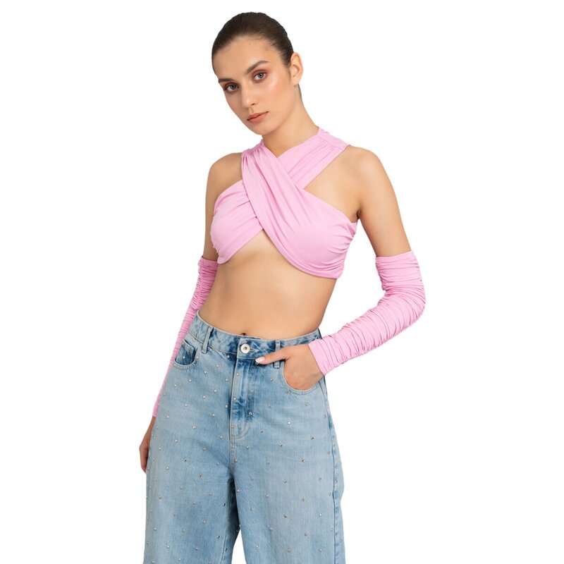 CRTBLNCHSHP NEW PINK CROSS MINI TOP WITH GLOVES M