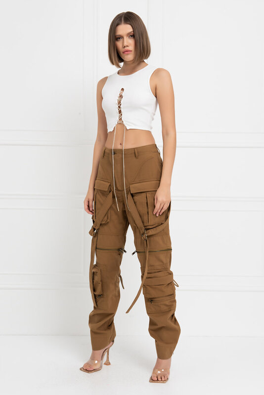 CRTBLNCHSHP OFFWHITE CHAIN-FRONT CROPPED TOP