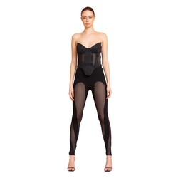 CRTBLNCHSHP BLACK MESH-INSERT LEGGINGS M