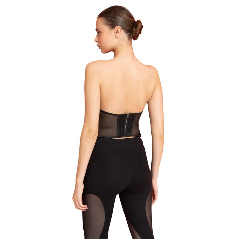 CRTBLNCHSHP BLACK WIRED MESH TUBE TOP M