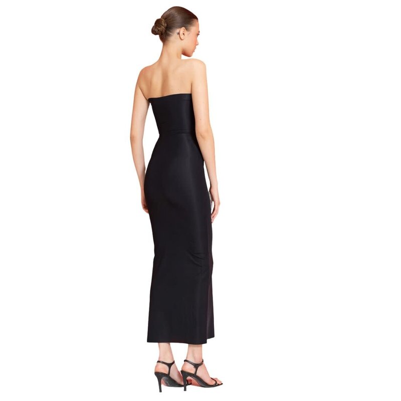 CRTBLNCHSHP STRAPLESS LONG CAMI SLIP BLACK DRESS M