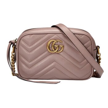 GUCCI GUCCI GG MARMONT MINI CAMERA BAG DUSTY PINK