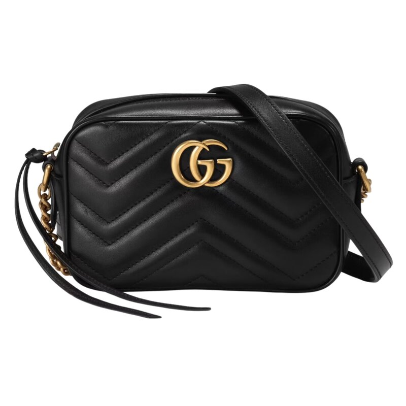 GUCCI GG MARMONT MINI CAMERA BAG BLACK