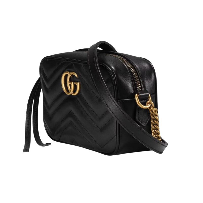 GUCCI GUCCI GG MARMONT MINI CAMERA BAG BLACK