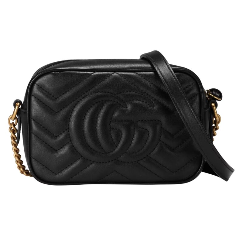 GUCCI GG MARMONT MINI CAMERA BAG BLACK