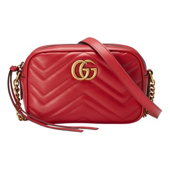 GUCCI GUCCI GG MARMONT MINI CAMERA BAG RED