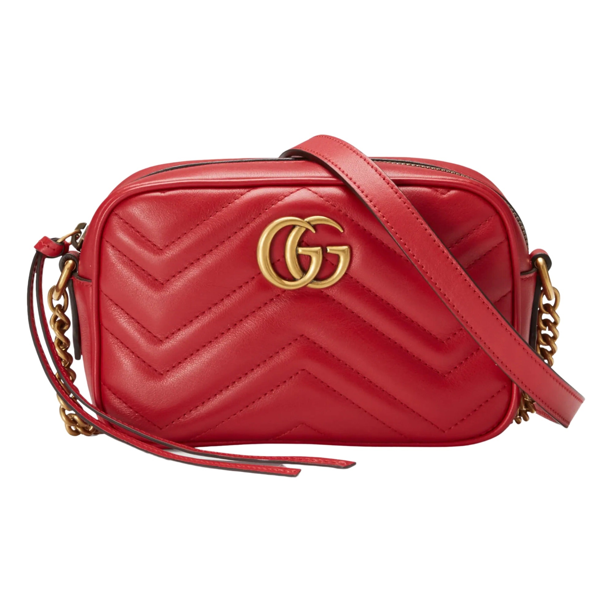 GUCCI GG MARMONT MINI CAMERA BAG RED