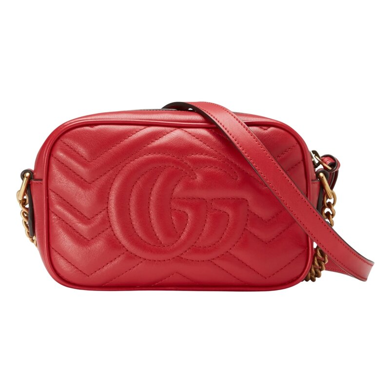 GUCCI GUCCI GG MARMONT MINI CAMERA BAG RED