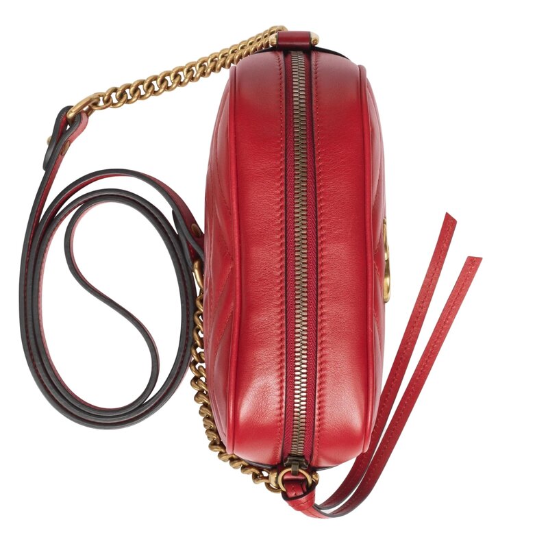GUCCI GUCCI GG MARMONT MINI CAMERA BAG RED