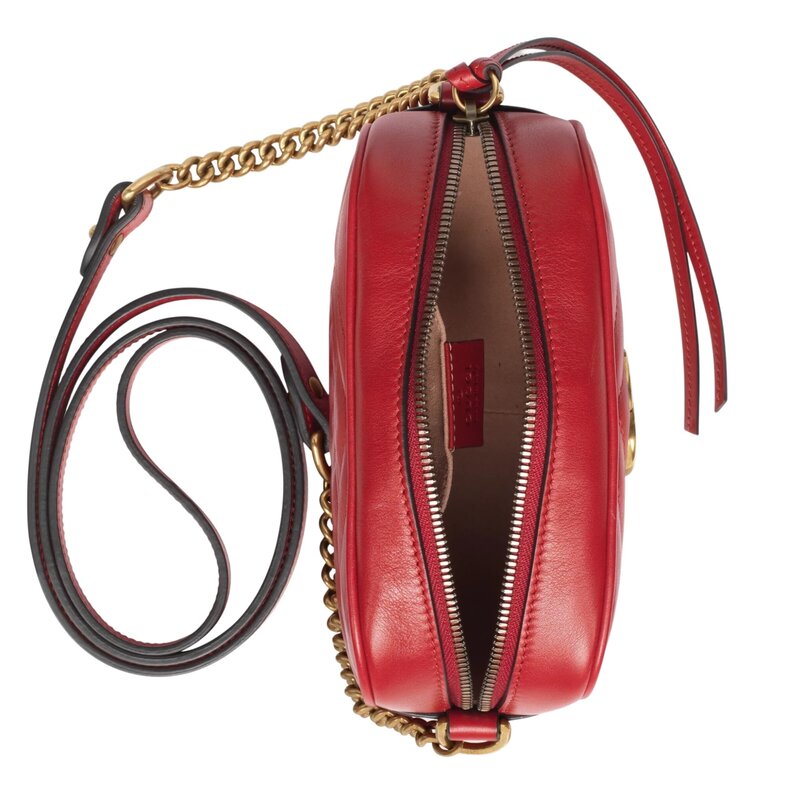 GUCCI GUCCI GG MARMONT MINI CAMERA BAG RED