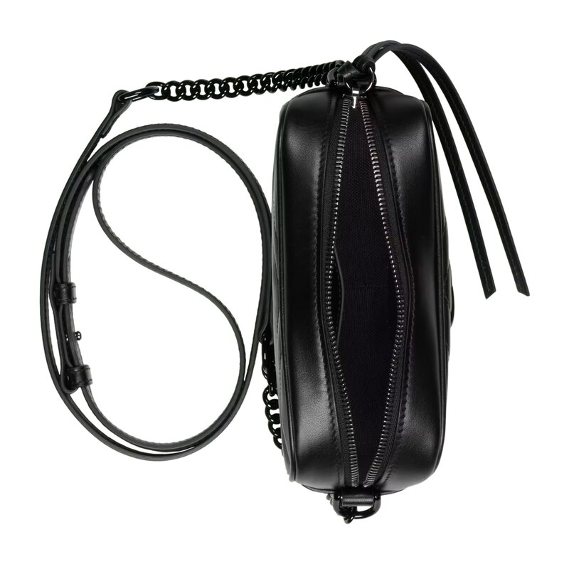 GUCCI GUCCI GG MARMONT MINI SHOULDER BAG BLACK ON BLACK