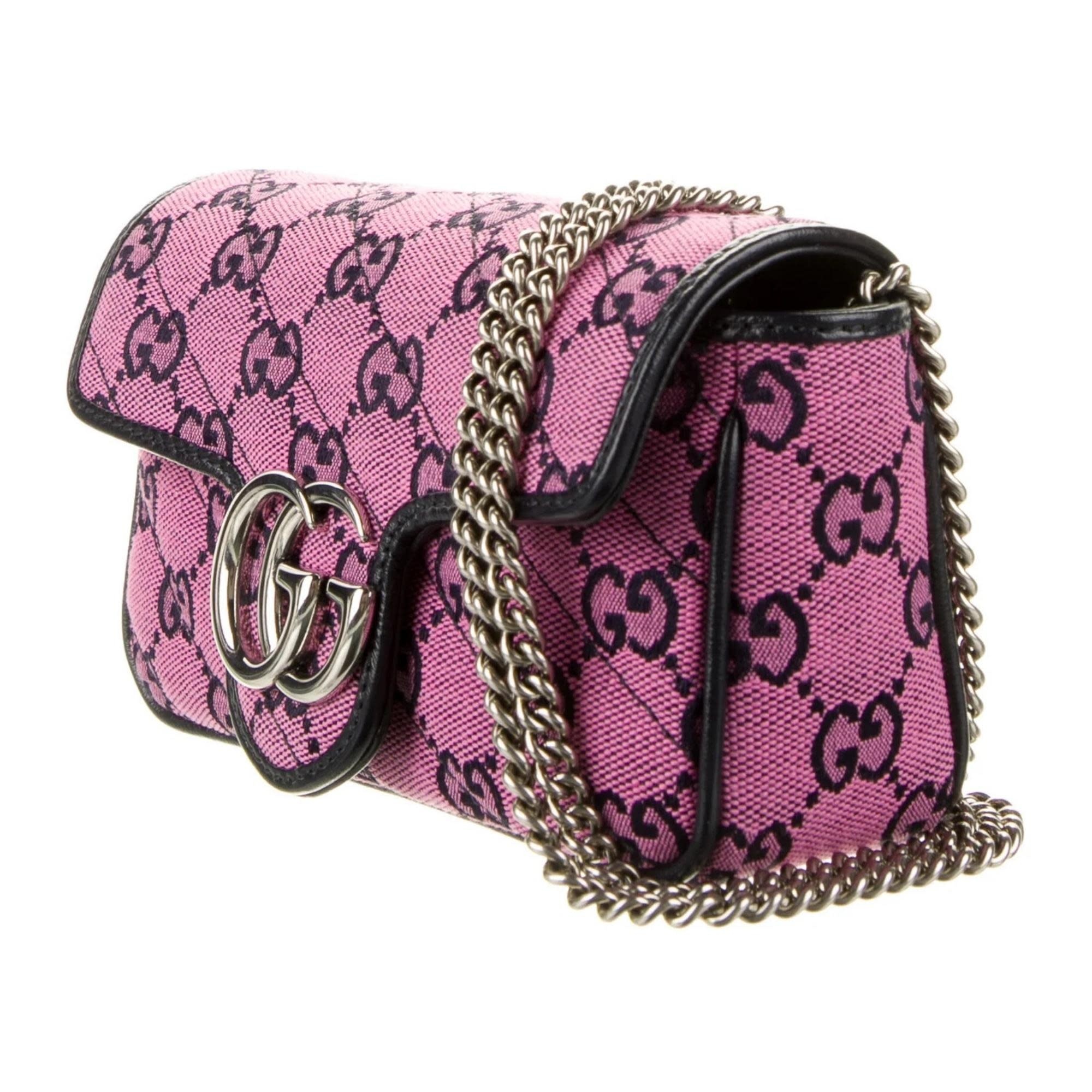 Gucci GG Marmont Multicolour Super Mini Bag in Pink