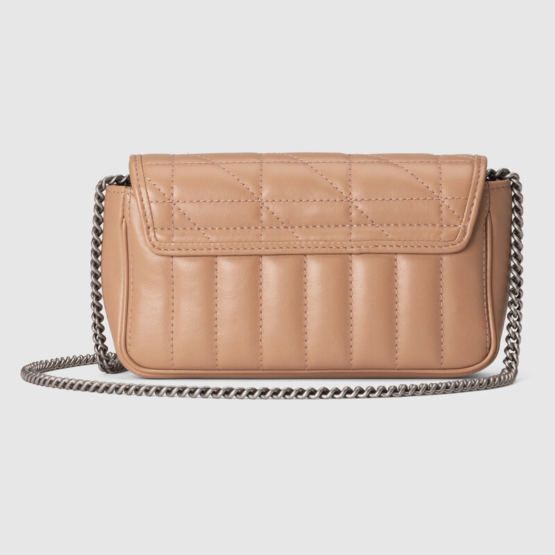 GUCCI GUCCI GG MARMONT SUPER-MINI 2.0 FLAP BAG ROSE BEIGE