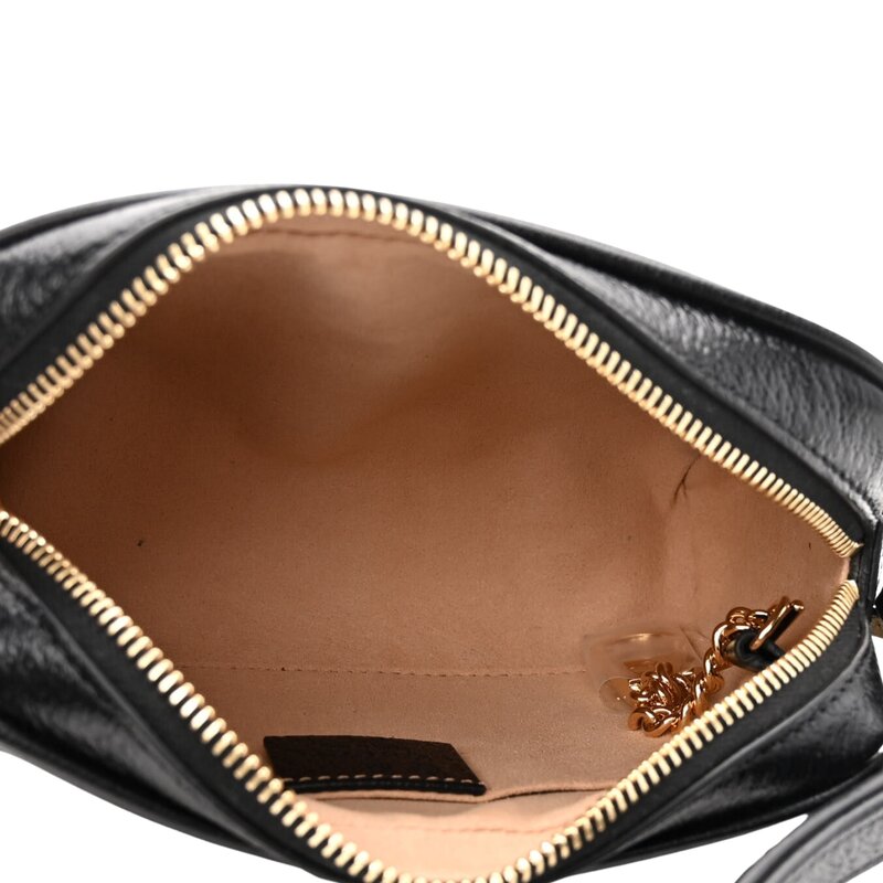 GUCCI GUCCI BLACK LEATHER OPHIDIA CAMERA BAG