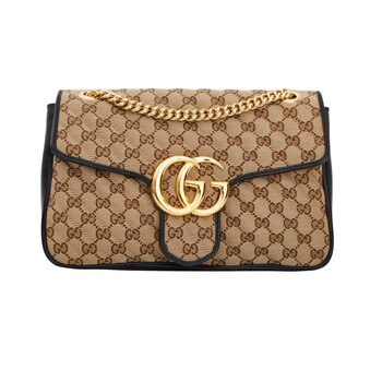 GUCCI GUCCI GG MONOGRAM MATELASSE MEDIUM BEIGE MARMONT SHOULDER BAG