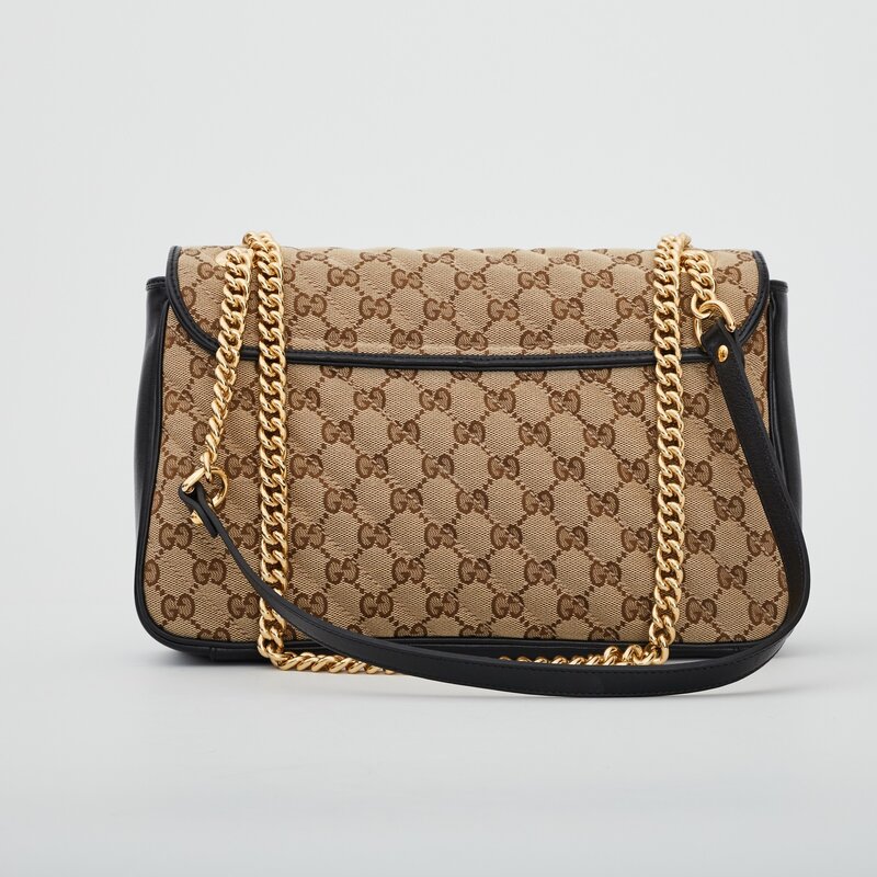 GUCCI GUCCI GG MONOGRAM MATELASSE MEDIUM BEIGE MARMONT SHOULDER BAG
