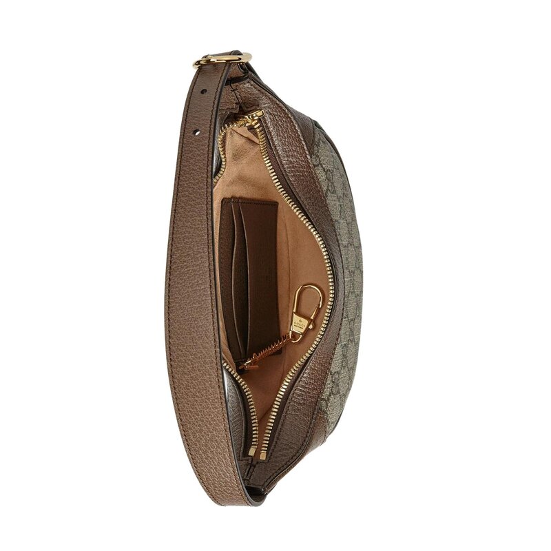 GUCCI GUCCI GG SUPREME MONOGRAM WEB OPHIDIA CRESCENT MINI BAG (658551)