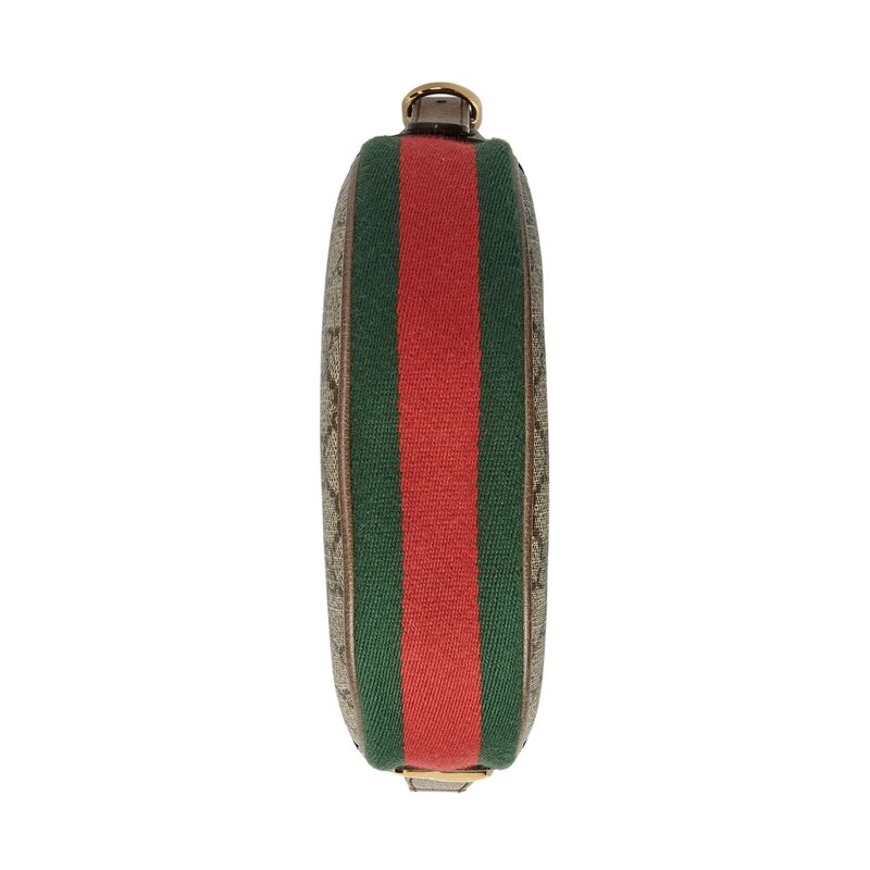 GUCCI GUCCI GG SUPREME MONOGRAM WEB OPHIDIA CRESCENT MINI BAG (658551)