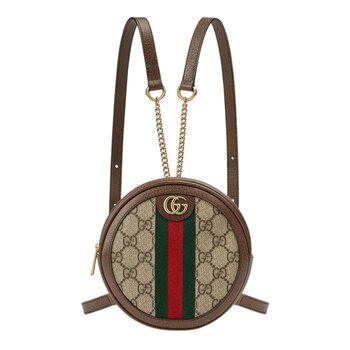 GUCCI GUCCI GG SUPREME OPHIDIA ROUND MINI BACKPACK (598667)