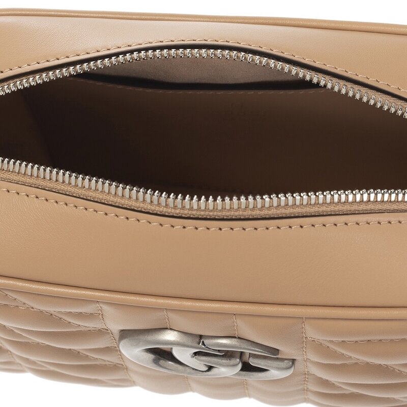 GUCCI GUCCI SMALL MARMONT CAMERA BAG 2.0 ROSE BEIGE
